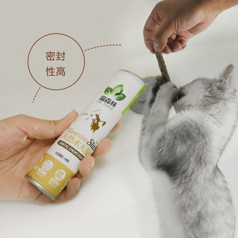 (2件9折)猫森林猫零食木天蓼棒6根猫磨牙棒去垢清口气洁齿棒猫咬棒猫玩具