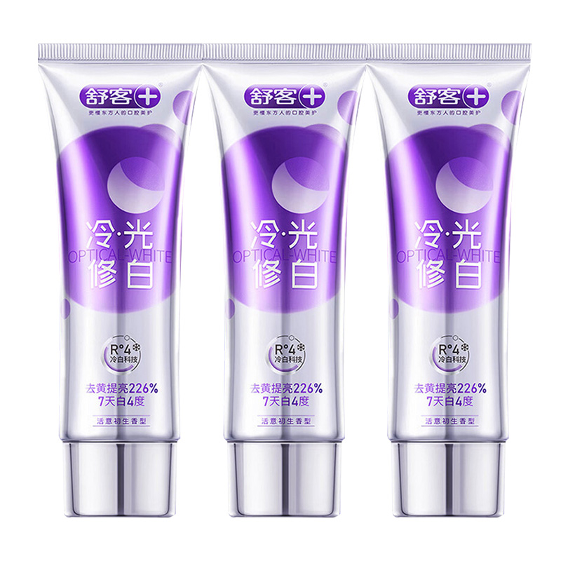 舒客牙膏清新亮白去黄去渍减轻口臭活意初生香型110g*3支