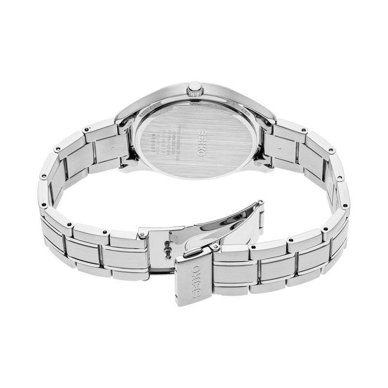 SEIKO精工男表 Essentials系列简约三针蓝盘钢带防水石英商务手表 七夕礼物图片