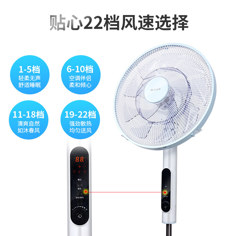格力(GREE)落地扇直流变频电风扇双层14叶大风力智能遥控家用风扇落地扇FDZ-40X96Bdg9双层仿生蝴蝶扇22档高清大图