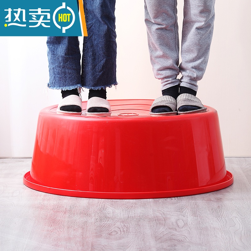 敬平加厚塑料大红盆圆形洗澡盆洗衣被盆脸盆宠物盆家用大号泡澡桶浴盆高清大图