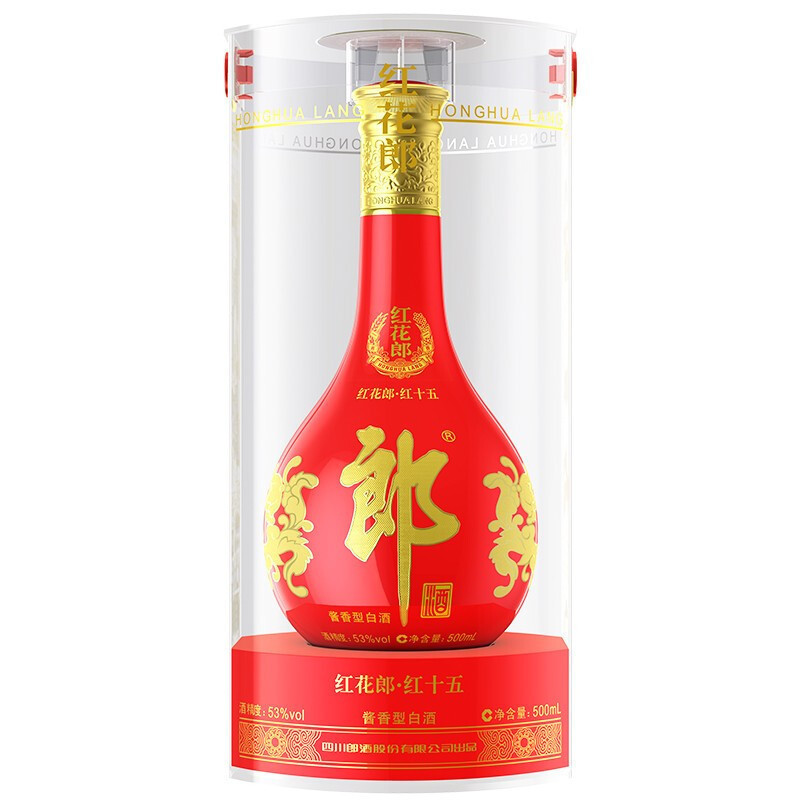 郎酒 红花郎(15)53度 500ml 单瓶装 酱香型白酒