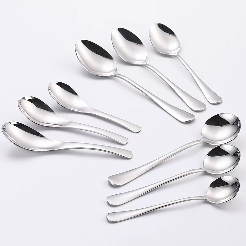 STHLTXGS 304不锈钢勺子吃饭勺汤匙加厚餐厅家用调羹圆匙勺(单位:个)高清大图