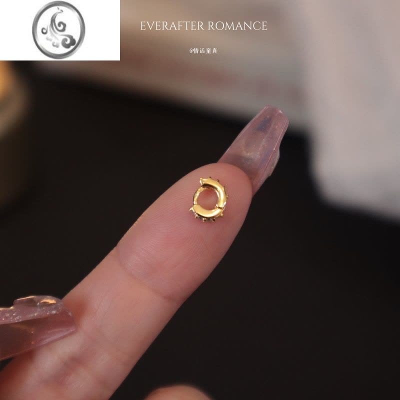 JiMi超迷你耳皮钉睡觉不用摘银银镀金锆石小耳圈女日系极小耳骨钉ins图片