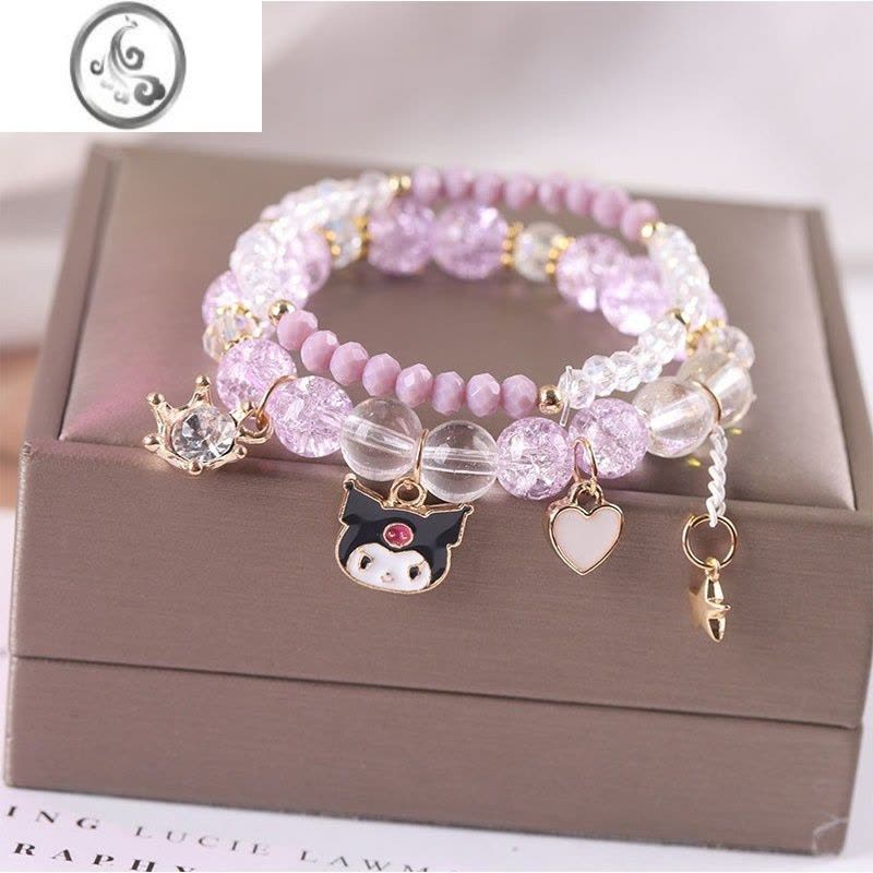 JiMi新款女童手链女可爱爆花水晶手串小女孩公主少女手环网红手镯饰品图片