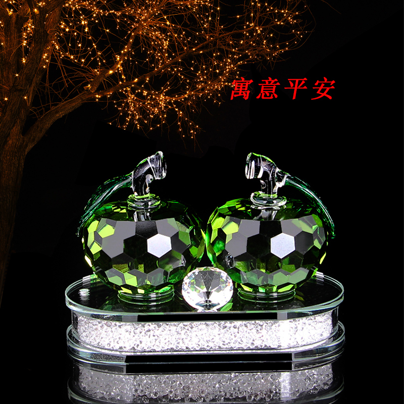 水晶苹果香水瓶座汽车摆件车载装饰水钻底创意礼品车内摆饰