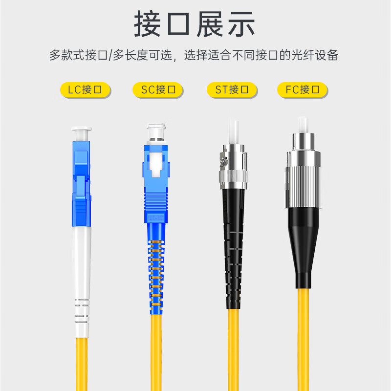 创德 光端机收发器室内家用 机柜机房综合布线工程 光纤跳线单模单芯3米,LC-SC高清大图