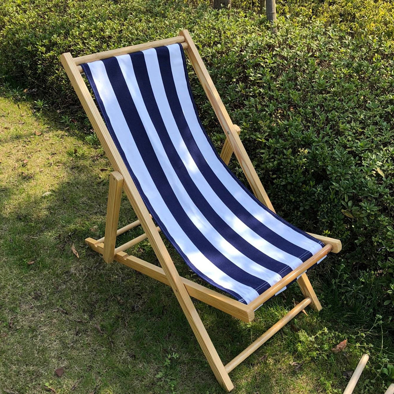 京好实木沙滩椅实木躺椅折叠椅牛津布椅午休椅便携椅陪护椅子逍遥椅g