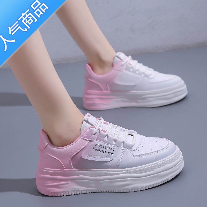 SUNTEK女鞋2023新款夏季透气板鞋女款运动平底小白鞋百搭设计感小众高清大图