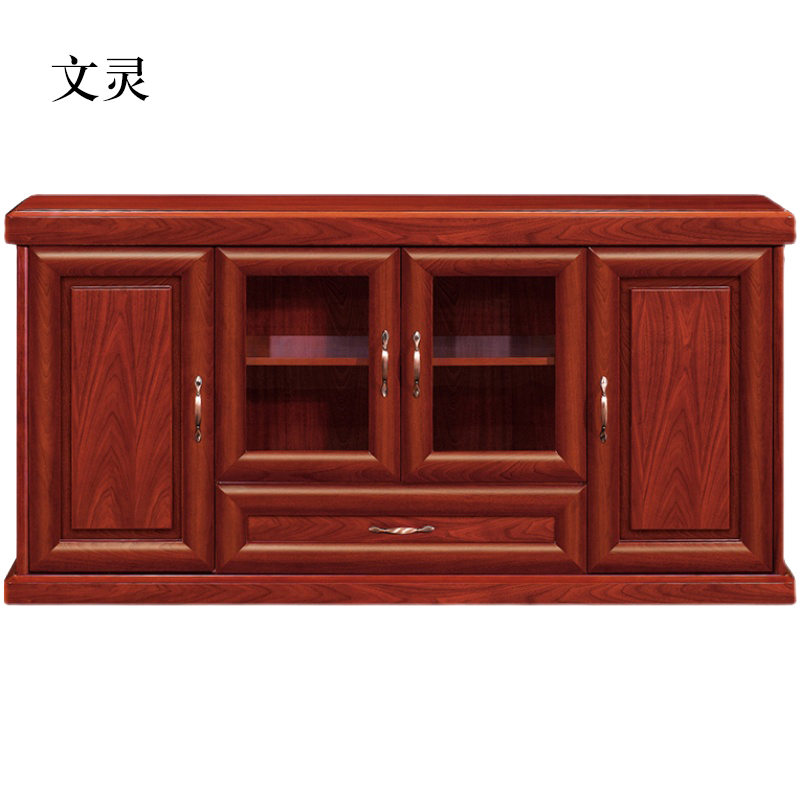 文灵胡桃色餐边柜简约茶水柜四门1600*400*800【工厂现做 7天内发货】