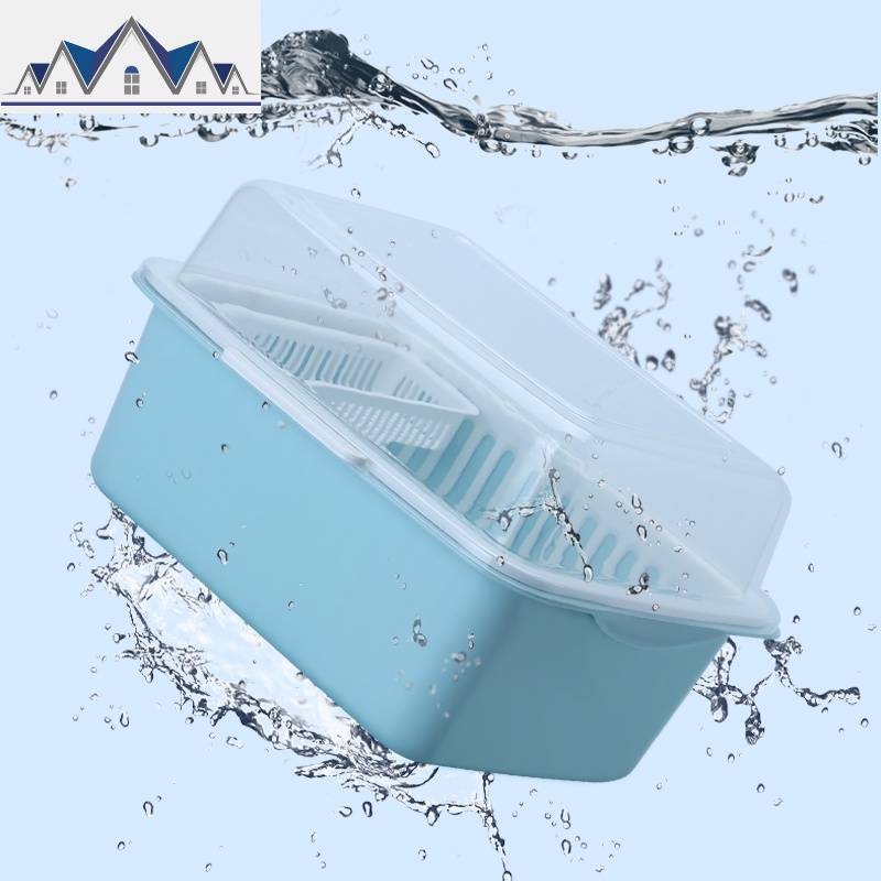 装碗筷收纳盒家用厨房塑料带盖碗碟架沥水碗架餐具置物架碗柜 三维工匠高清大图