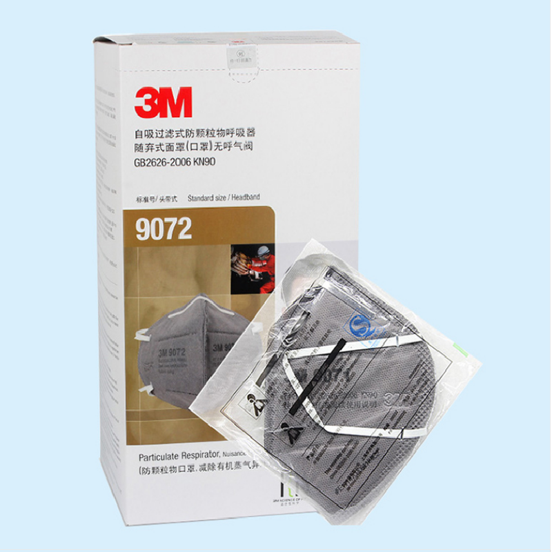 3m口罩9072防尘口罩 防颗粒物防雾霾防花粉 kn90耳带式活性炭口罩 25