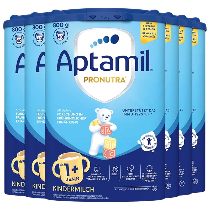 [6罐装]Aptamil德国原装进口爱他美经典版1+段1-2岁婴幼儿配方奶粉800g高清大图