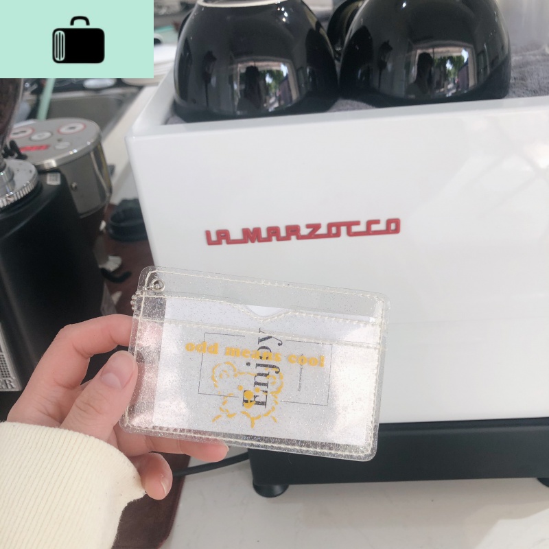 牧与歌自制ins韩风whybear小熊透明卡包bling少女心亮片零钱卡包NEWLAKE 透明卡包*黄色小熊