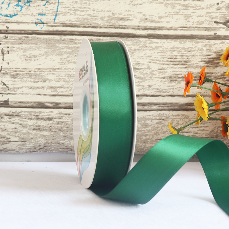 家柏饰(CORATED)2.5cm双面高密缎带织带鲜花礼品绸带蛋糕包装彩带手工diy发饰丝带 墨绿色