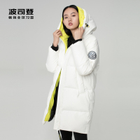 波司登羽绒服连帽时尚运动中长款加厚保暖渐变女中长款