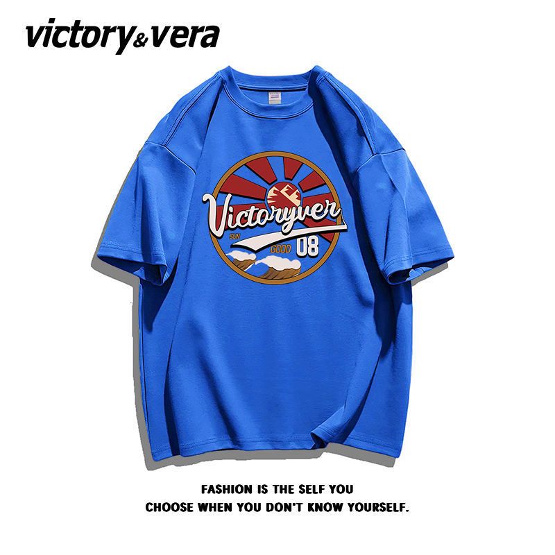 VICTORYVERA100%纯棉街头短袖t恤女夏季嘻哈BF宽松百搭半袖上衣潮