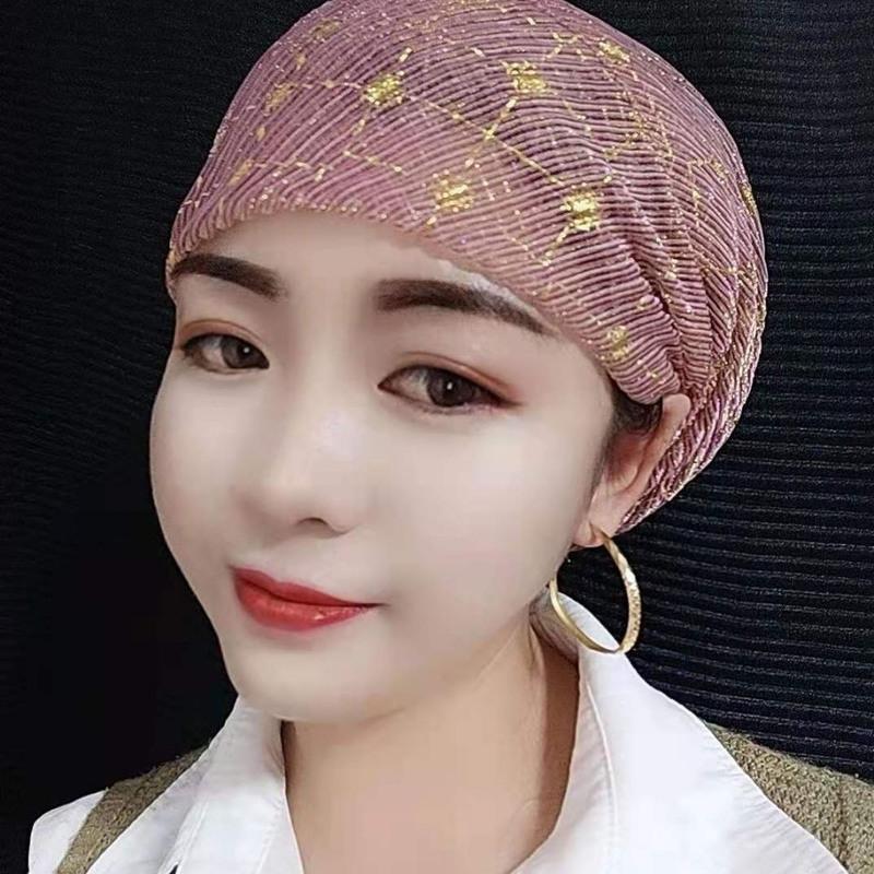 夏季新款回族轻薄柔软手工帽子妈妈款休闲时尚手工帽子火爆 粉色