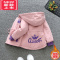 可莉允女童外套2022秋冬装新款童装女宝宝收腰连帽上衣儿童洋气加绒衣服棉服