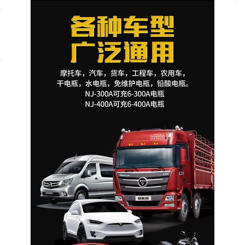 [补贴10%]汽车电瓶充电器通用型12v24v大功率全自动智能脉冲修复车用充电机 蓝壳-300A 大功率充满自停高清大图