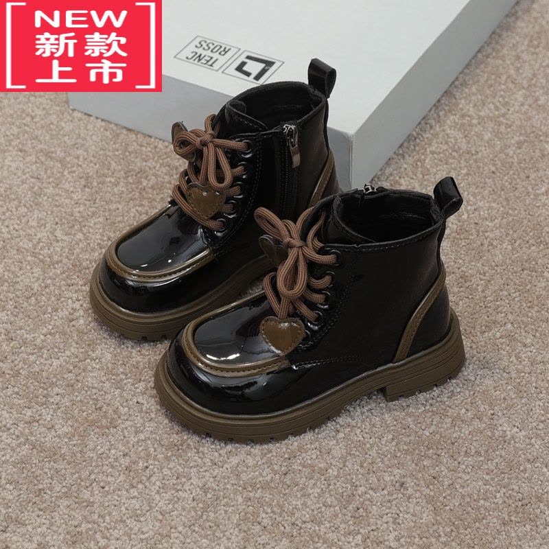可莉允儿童马丁靴2022秋冬新款女童靴子炸街短靴英伦风二棉加绒中大童潮图片