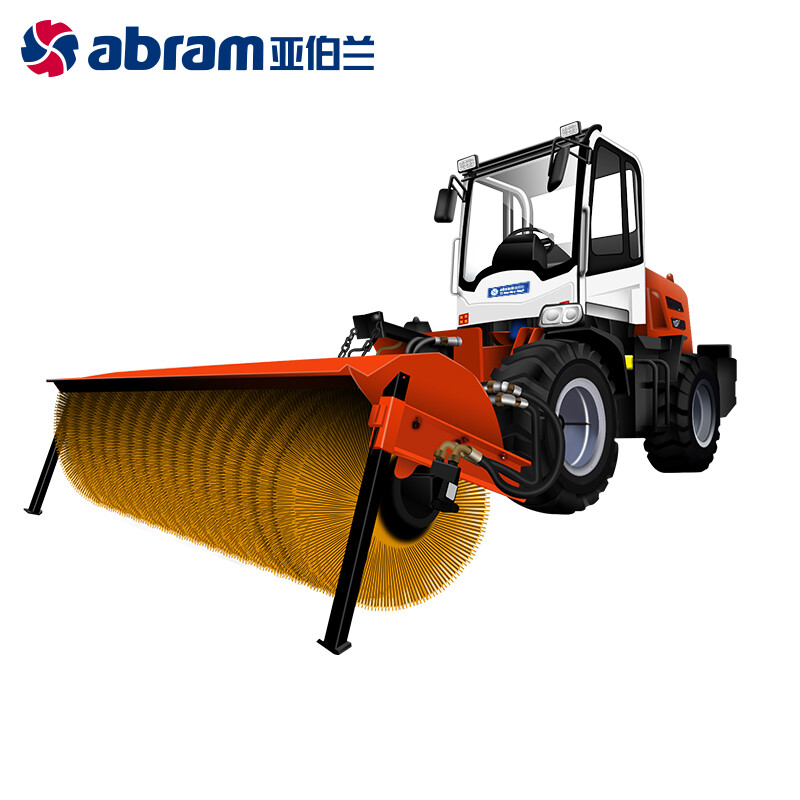 亚伯兰 ABRAM-2800SX 配滚刷四轮大型驾驶式扫雪机 清扫宽度2800mm 大型扫雪车清雪车 配滚刷+雪铲高清大图