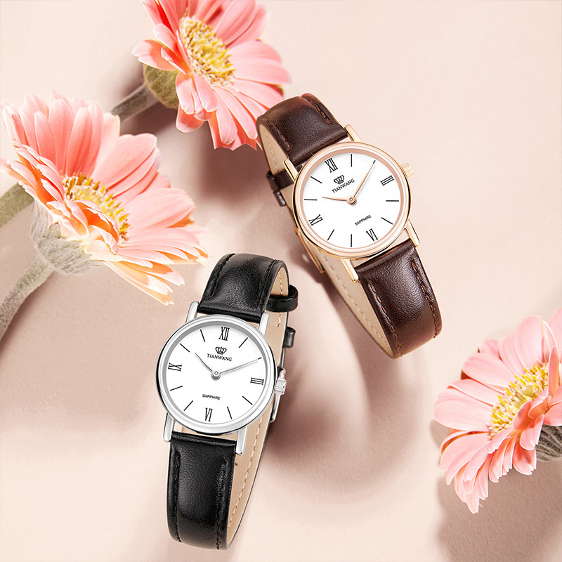 天王表女表新品简约轻薄小表盘女士手表石英表送女友生日礼物推荐3612