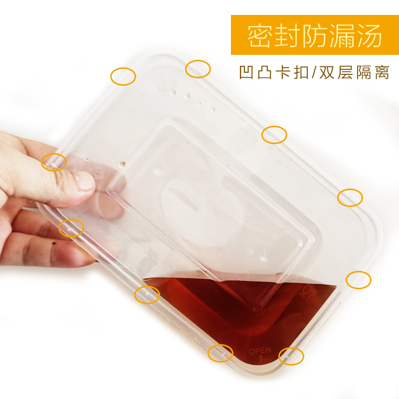 鑫众源 一次性餐盒透明饭盒300ml圆形餐具 50套/组 单组价格高清大图