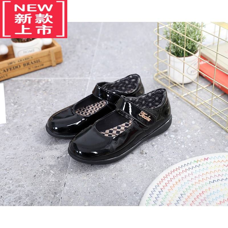 可莉允儿童皮鞋男童女童春秋季英伦韩版小学生演唱幼儿表演舞台黑色鞋子运动休闲鞋