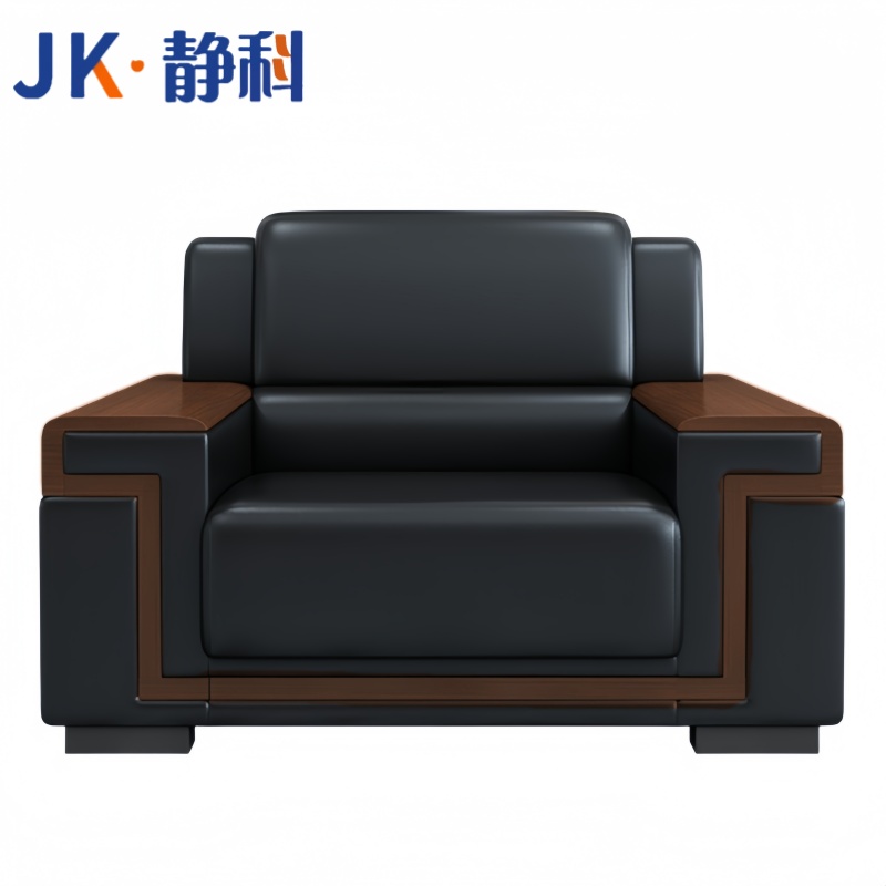 静科办公沙发单人位黑色110*83*88cm张高清大图