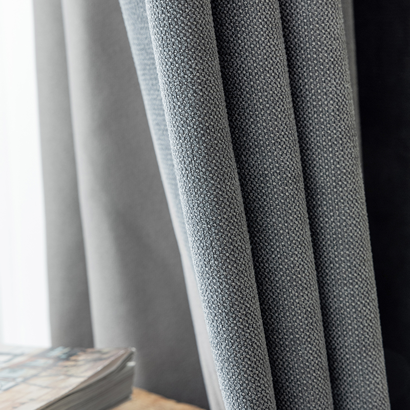 幸福派 轻奢遮光窗帘北欧简约现代挂钩窗帘打孔窗帘纯色飘窗客厅帘子遮阳布拼色儿童房窗帘轻奢卧室挂钩纯色窗帘 满天星纯色-消炭 定制补拍价格（勿拍-仅补尾款）