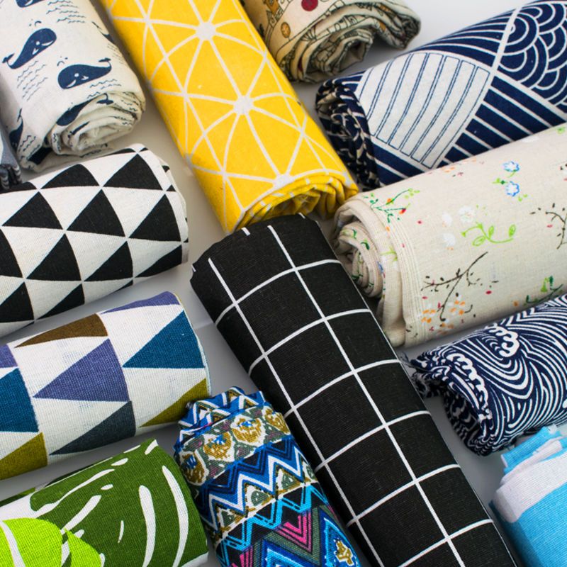 棉麻烫金加厚和风日式民族布料粗麻布面料沙发抱枕靠垫桌布布料红色