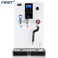FEST白色20升冷热蒸汽一体机开水机台式咖啡奶泡机商用打奶泡器奶茶店设备全套全自动开水器20L双锅炉