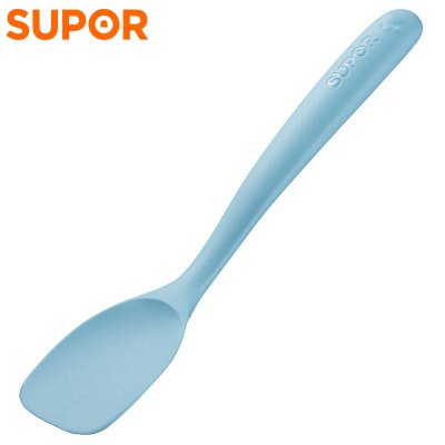 苏泊尔(supor)婴儿辅食硅胶铲儿童餐具耐高温不粘锅炒菜铲子护锅辅食铲勺 蓝色 KT02AG10