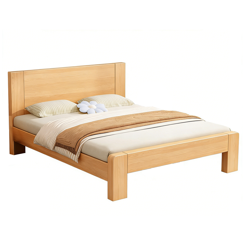 实木床(含8公分棕垫) 1000*2000mm高清大图