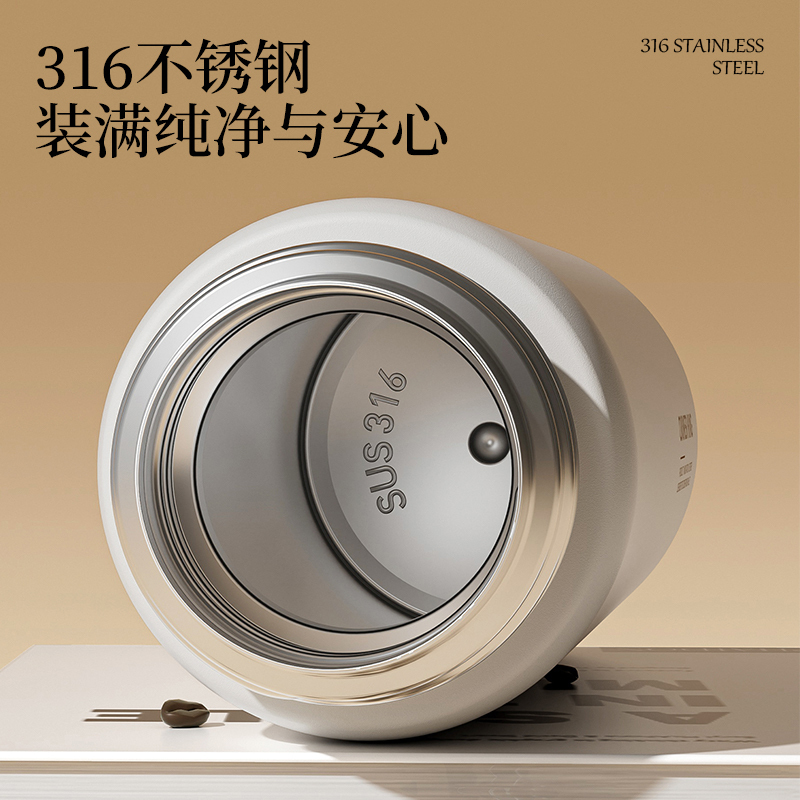炊大皇(COOKER KING) 简刻双饮保温杯550ml 磨砂黑高清大图