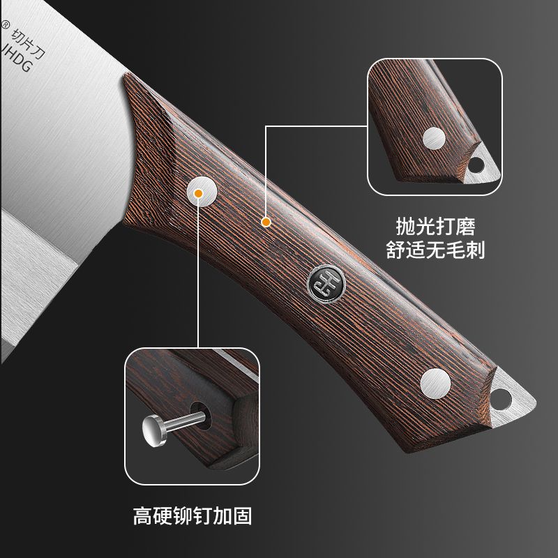 王麻子家用砍骨头专用刀锻打斩骨剁骨刀屠夫剁肉刀商用W8169高清大图