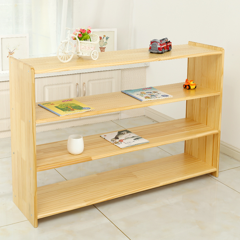 幼儿园实木玩具架教具收纳柜智扣儿童书架整理柜木质储物架区角柜4层