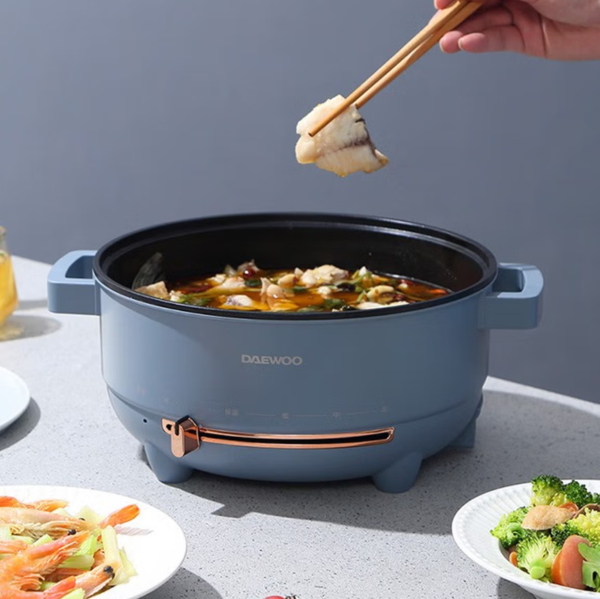 DAEWOO智能电火锅 DYHG-5036 1000瓦特 5升大容量机械式控制不锈钢内锅家用多功能美味烹饪神器高清大图
