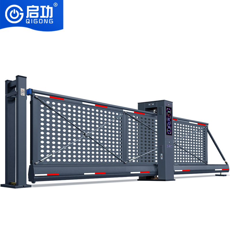 启功 智能电动铝合金悬浮折叠门单位学校小区直线平移大门 QG-XFMFVQ05