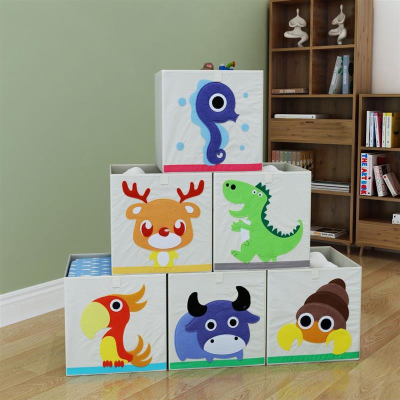 儿童玩具收纳箱玩具衣物加厚收纳盒玩具整理箱储物箱布艺卡通收纳