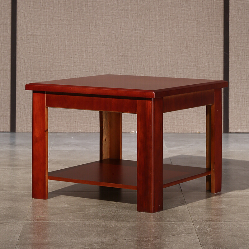 绵冠MIANGUAN办公沙发会客接待沙发实木扶手沙发商务办公沙发组合 小方几（600*600*450）