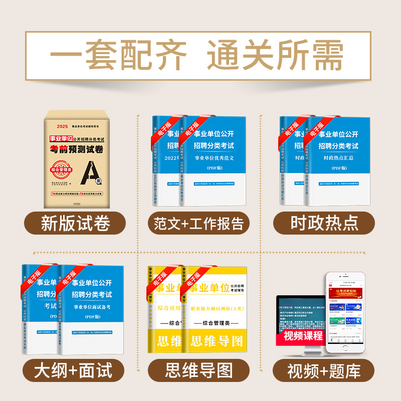 [综合管理A类]3套综应+3套职测 [正版]2025年事业单位考前预测试卷事业编联考押题模拟冲刺密卷真题刷题a类考试d职高清大图
