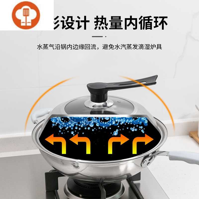 不锈钢高32cm34cm加厚家用炒锅盖蒸锅盖 锅盖