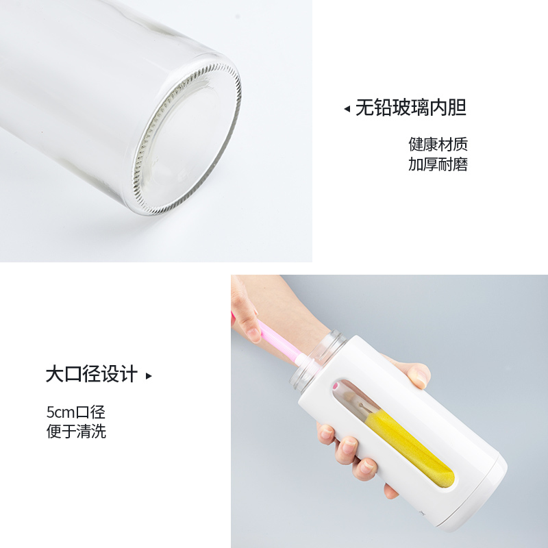 美厨 自动开合油壶油漏 320ML 高硼硅玻璃防漏调料瓶酱油醋瓶 浅绿色 MCPJ428