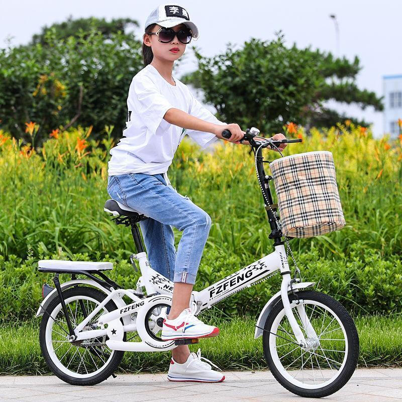 新款减震折叠自行车1620寸儿童中小学生男女脚踏车Sn 减震樱花粉+(免安装) 16寸适合120-150cm厘米