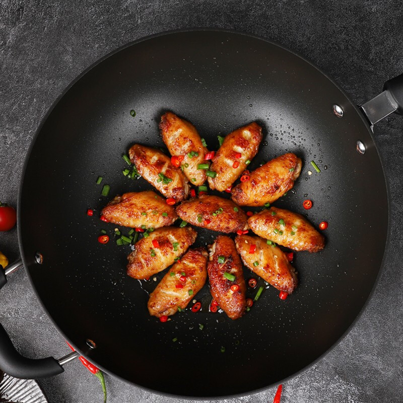 苏泊尔(SUPOR)炒锅不粘锅平底轻油烟炒菜锅电磁炉燃煤气通用不沾锅32cm复底加厚炒锅 32cm EC1232P02高清大图