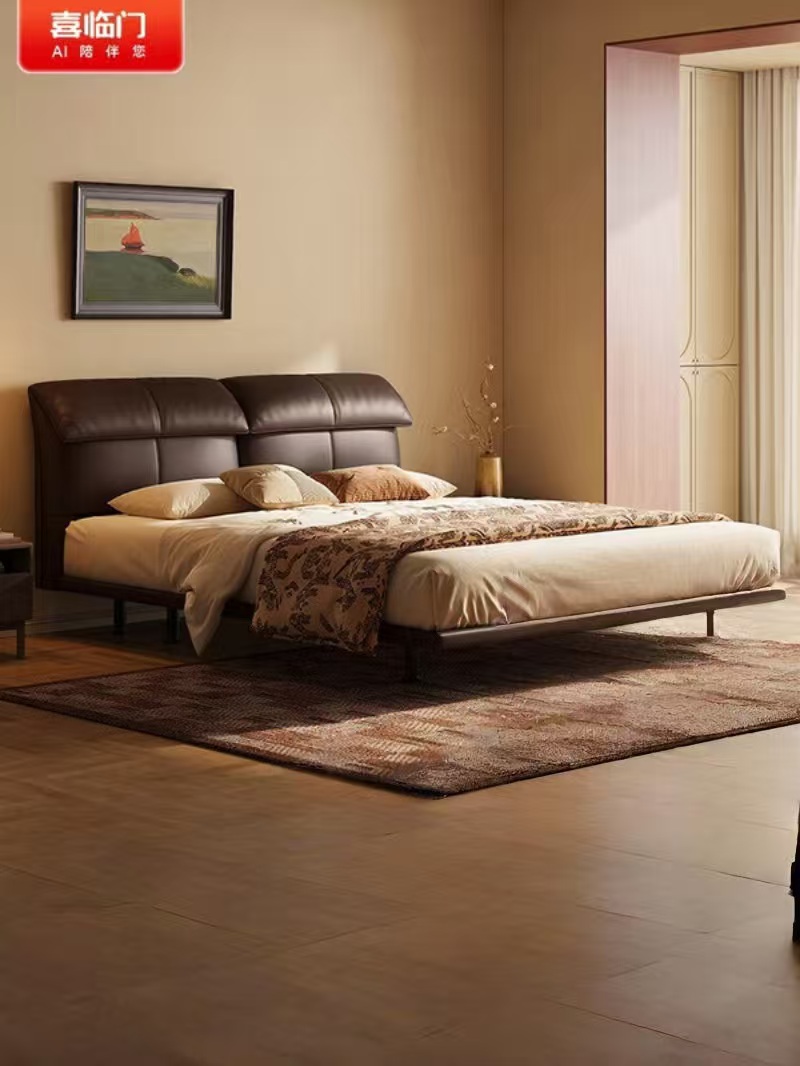 喜临门 - 天鹅湖悬浮床 进口头层牛皮双人排骨架主卧大床高清大图