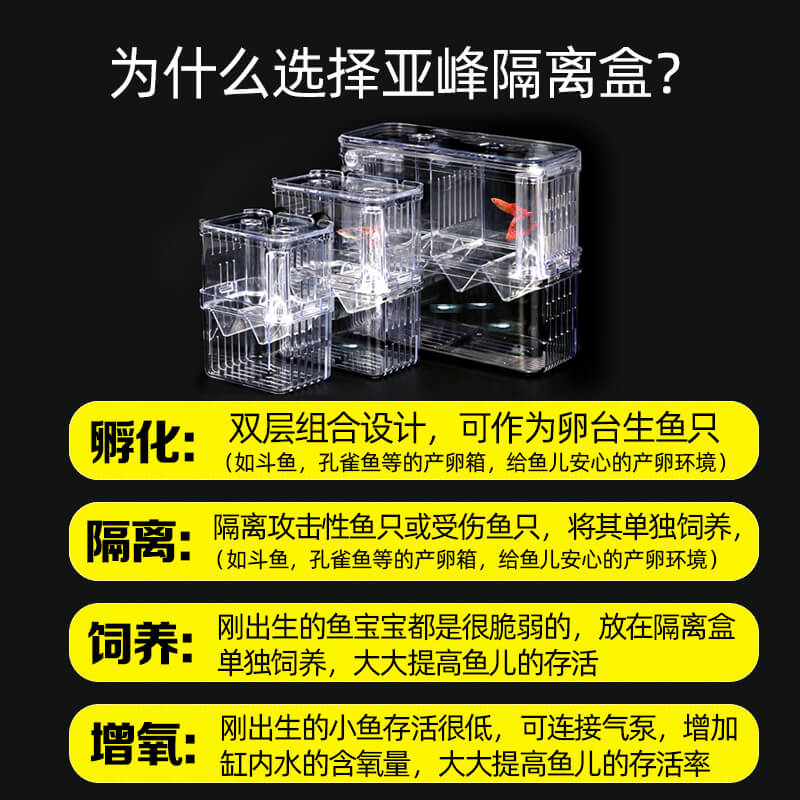 孔雀鱼繁殖盒鱼缸隔离盒孵化盒器亚克力悬浮凤尾小鱼苗产卵房分离高清大图