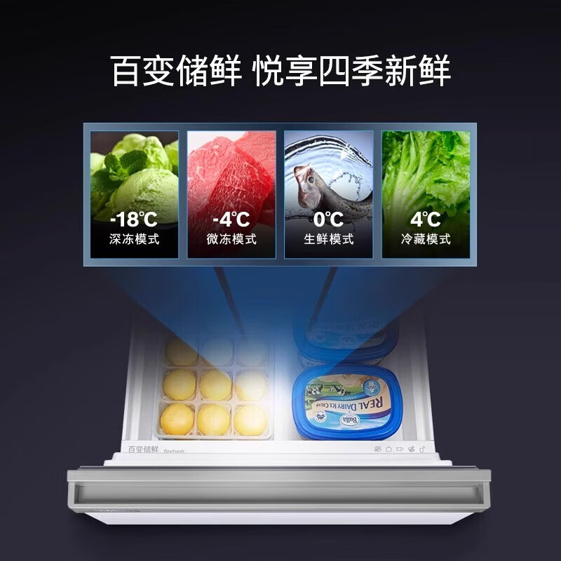西门子(SIEMENS)家用406L大容量四门冰箱 风冷无霜百变储鲜铂金抗菌净味 变频无霜KG402053VC高清大图